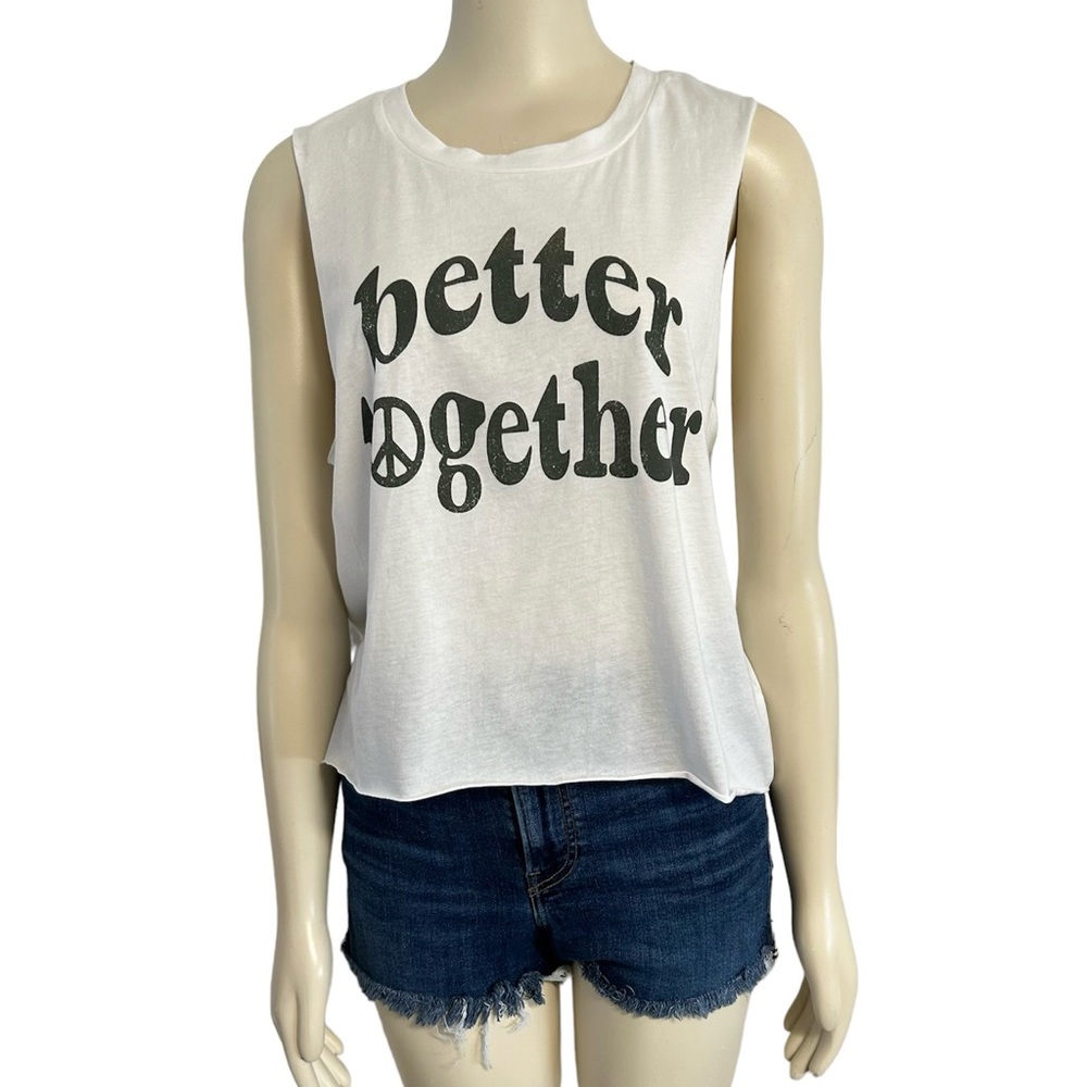 Grayson Threads Better‎ Together Muscle Tank Top Womens Large NEW White Green.